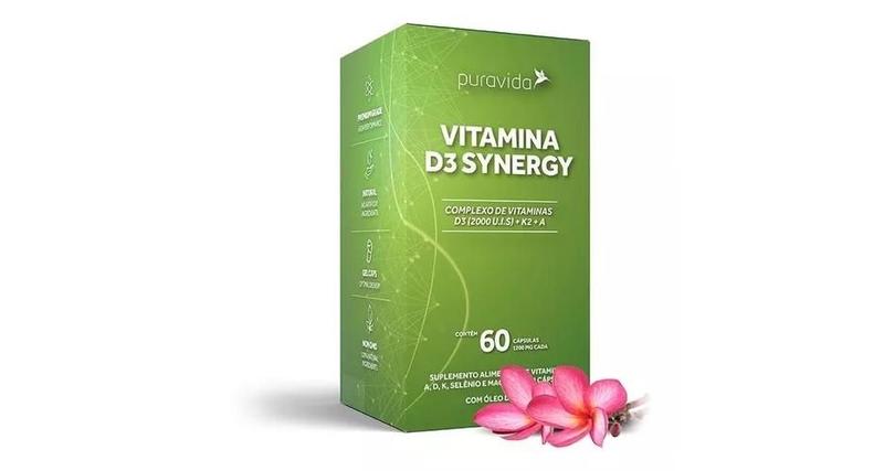 Imagem de Vitamina D3 Synergy 60 caps PuraVida