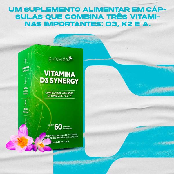 Imagem de Vitamina D3 Synergy  60 Cápsulas  Puravida