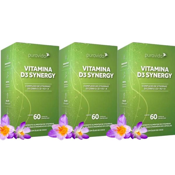 Imagem de Vitamina d3 synergy pura vida 60caps