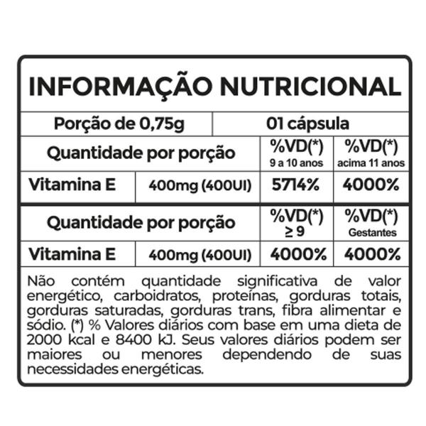 Imagem de Vitamina E 400Mg 400Ui Por Cápsula Com 60 Cápsulas Fitoprime