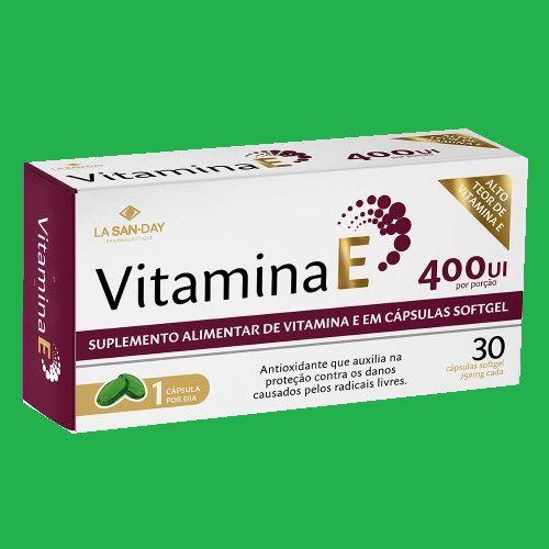 Imagem de Vitamina E 400Ui 30 Cps Suplemento Alimentar - La San-Day