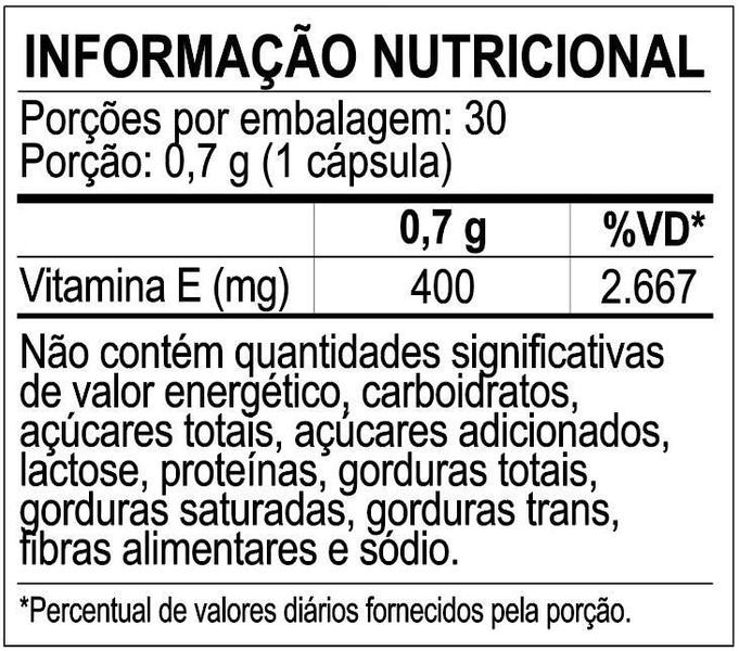 Imagem de Vitamina E Com Ação Antioxidante Sanavita 400 Mg Sem Sabor