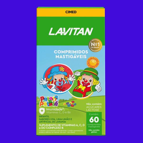 Vitamina Infantil Lavitan Mastigável Verde 60 Cpr Cimed Imagem de Vitamina Infantil Lavitan Mastigável Verde 60 Cpr Cimed