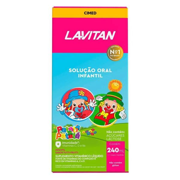 Vitamina Infantil Lavitan Sabor Tutti Fruti 240ml - Cimed Imagem de Vitamina Infantil Lavitan Sabor Tutti Fruti 240ml - Cimed