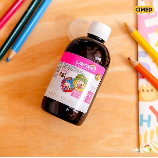 Vitamina Infantil Lavitan Sabor Tutti Fruti 240ml - Cimed Imagem de Vitamina Infantil Lavitan Sabor Tutti Fruti 240ml - Cimed