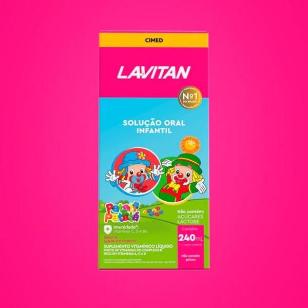 Vitamina Infantil Lavitan Sabor Tutti Fruti 240ml - Cimed Imagem de Vitamina Infantil Lavitan Sabor Tutti Fruti 240ml - Cimed