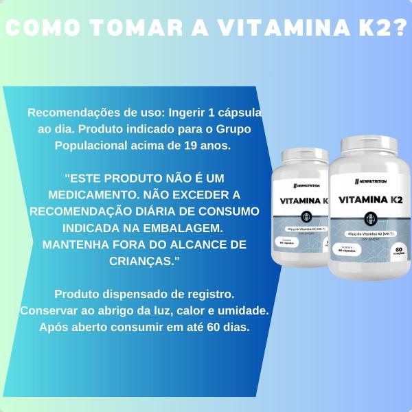 Imagem de Vitamina K2 65ug MK-7 60 Capsulas New Nutrition