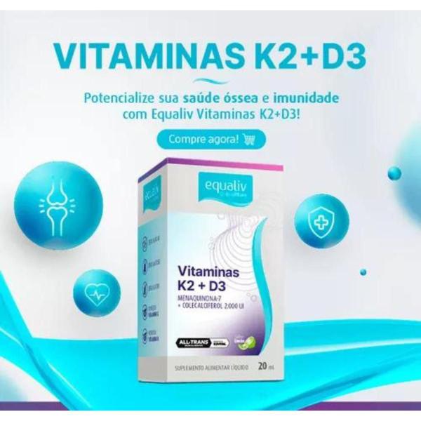 Imagem de Vitamina K2 80mg + D3 2000ui 20ml Equaliv Limão