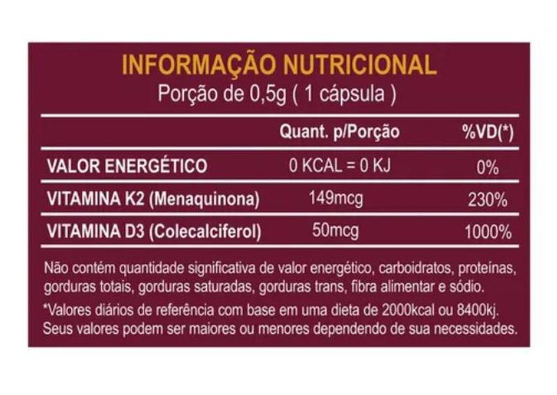 Imagem de Vitamina K2+d3 Natunéctar - 60 Cápsulas