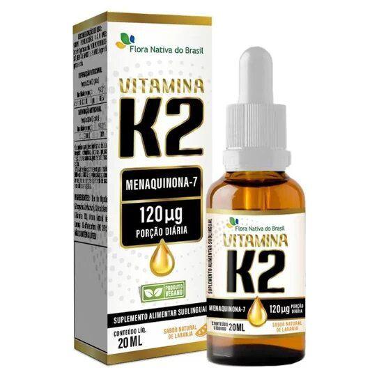 Imagem de Vitamina K2 Gotas 20ML (120 MCG/PORCAO) Sabor Laranja - Flora Nativa