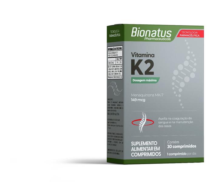 Imagem de Vitamina k2 menaquinona mk-7 30 comprimidos bionatus