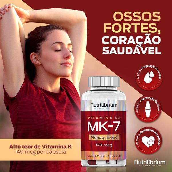 Imagem de Vitamina K2 Mk7 Menaquinona 149mcg 60 Cápsulas Nutrilibrium