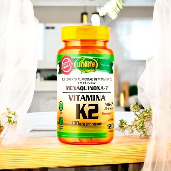 Imagem de Vitamina K2 Mk7 Menaquinona 2 X 120 Cápsulas Unilife