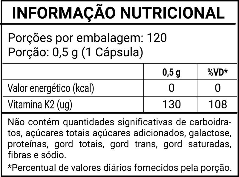 Imagem de Vitamina K2 Mk7 Menaquinona 3 X 120 Cápsulas Unilife