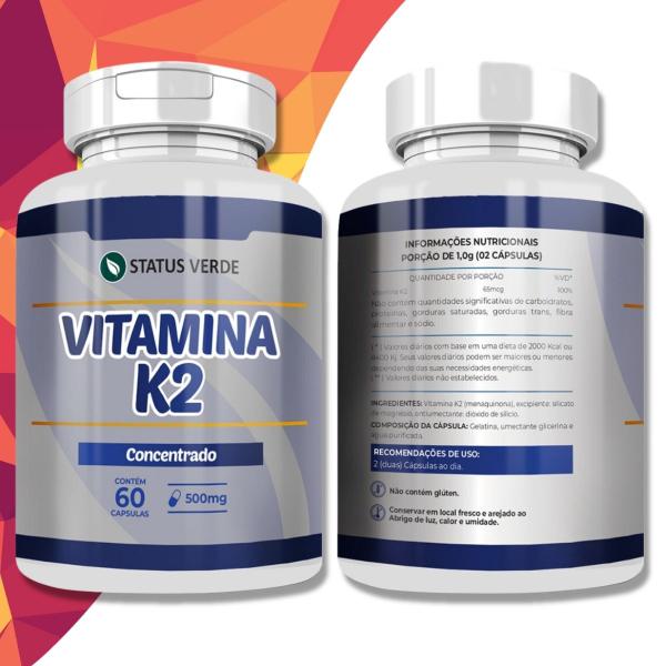 Imagem de Vitamina K2 Pura 60 Cáps - Status Verde