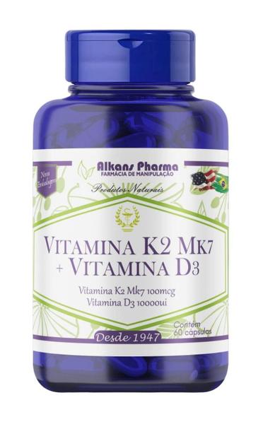 Imagem de Vitamina K2Mk7 100 Mcg + Vitamina D3 10.000 Ui 60 Cápsulas