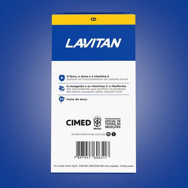 Vitamina Lavitan A-Z Homem Polivitamínico 60 Cpr - Cimed Imagem de Vitamina Lavitan A-Z Homem Polivitamínico 60 Cpr - Cimed