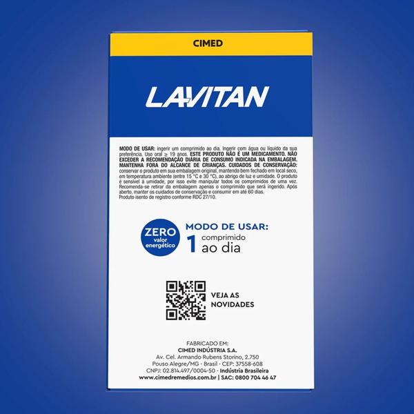 Vitamina Lavitan A-Z Homem Polivitamínico 60 Cpr - Cimed Imagem de Vitamina Lavitan A-Z Homem Polivitamínico 60 Cpr - Cimed