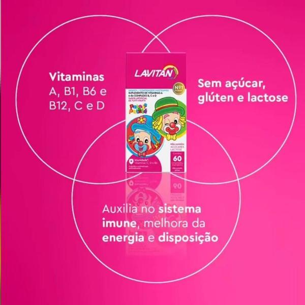 Imagem de Vitamina Patati Patata Sabor Tutti Frutti 60 Cpr  Lavitan