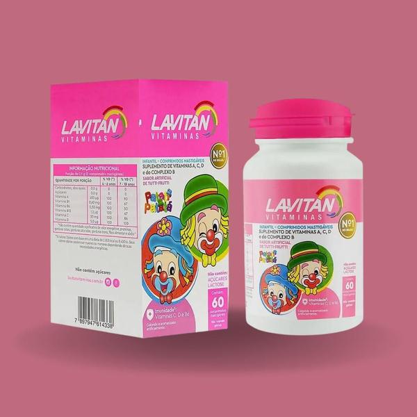 Imagem de Vitamina Patati Patata Sabor Tutti Frutti 60 Cpr  Lavitan