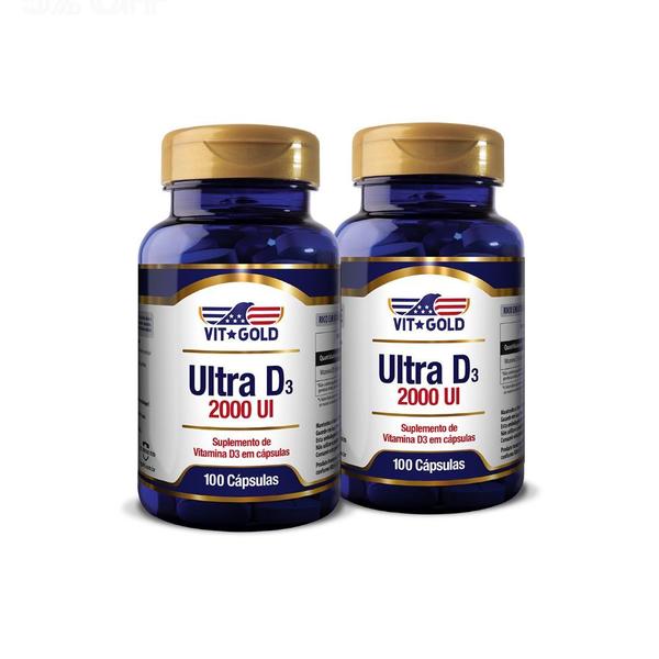 Imagem de Vitamina Ultra D3 2000UI Vitgold Kit 2x 100 cápsulas