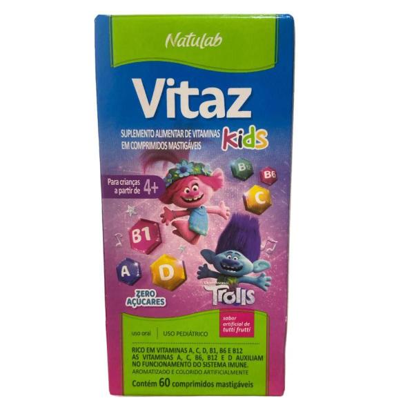 Imagem de Vitamina Vitaz Kids Trolls  c/60 Cpr Mastigáveis - Natulab