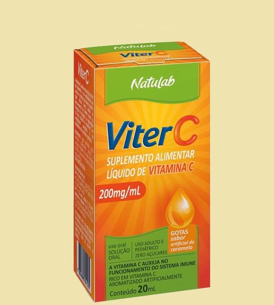 Imagem de Vitamina Viter C Sabor Caramelo 200mg/ml 20ml Gts - Natulab