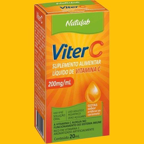 Imagem de Vitamina Viter C Sabor Caramelo 200mg/ml 20ml Gts - Natulab