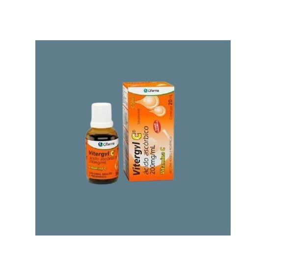 Imagem de Vitamina Vitergyl C Sabor Laranja Gotas 20ml - Cifarma