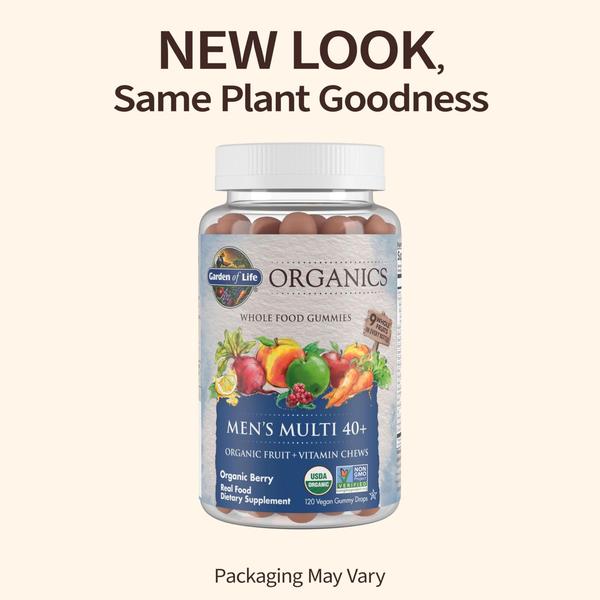 Vitaminas de goma Garden of Life Organics Men 40+ 120 gomas Imagem de Vitaminas de goma Garden of Life Organics Men 40+ 120 gomas