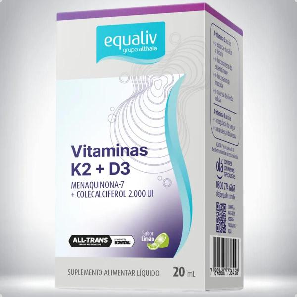 Imagem de Vitaminas K2 + D3 2000UI 20ml Equaliv