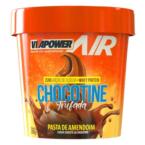 Vitapower Air Pote Sabor Sorvete Chocotine Trufada 280g - Vitafor Imagem de Vitapower Air Pote Sabor Sorvete Chocotine Trufada 280g - Vitafor