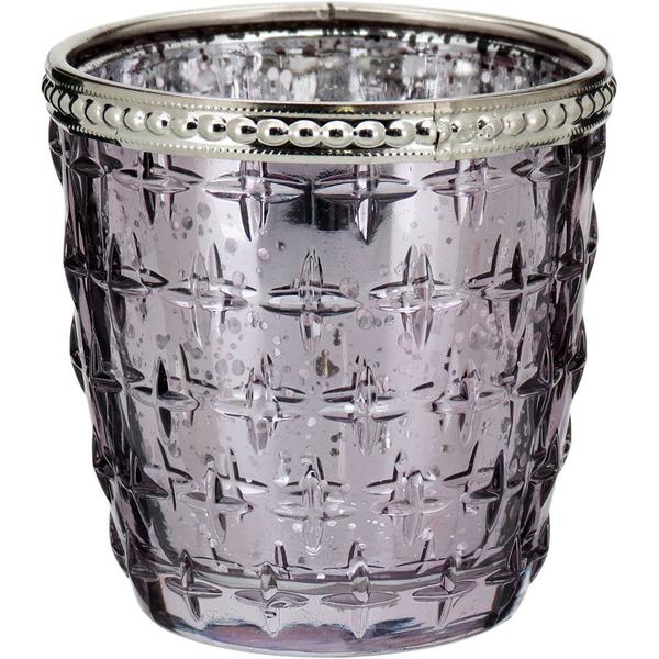 Imagem de Vitral Castical Vidro e metal Lilas Lustrado Home&Co 8x8cm