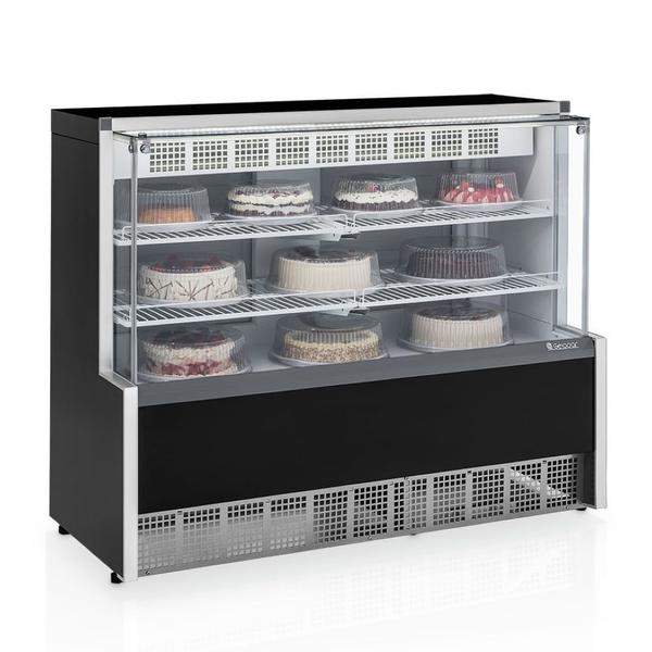 Imagem de Vitrine Confeitaria Aurora Serpentina Vidro Reto Gpea140r Preto 220V Gelopar