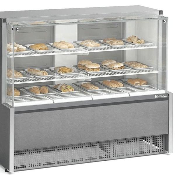 Imagem de Vitrine Estufa MEQA-140R TI Tipo Inox Linha Aurora Gelopar Vidro Reto 1.40m