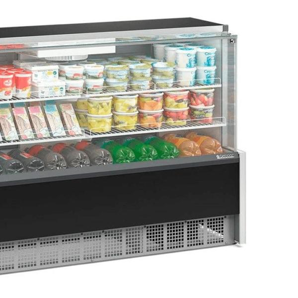 Imagem de Vitrine Refrigerada Ar Forçado GPFA-175R PR - Preta Linha Aurora Vidro Reto 1.75m - Gelopar