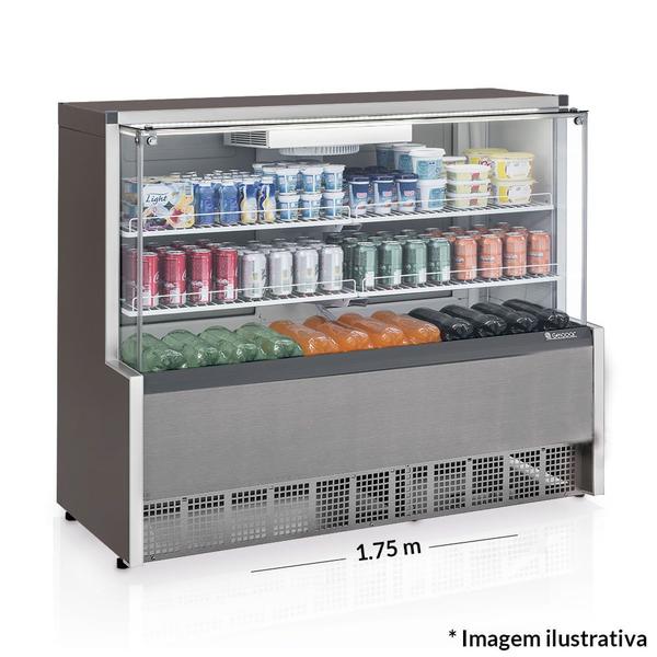 Imagem de Vitrine Refrigerada Ar Forçado GPFA-175R TI Tipo Inox Linha Aurora Gelopar Vidro Reto 1.75m