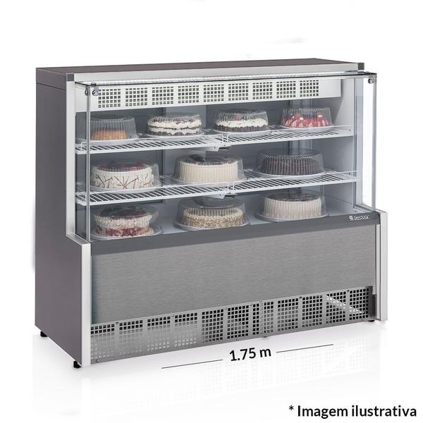 Imagem de Vitrine Refrigerada Confeitaria Dupla Função GPEA-175R TI Tipo Inox Linha Aurora Vidro Reto Gelopar 1.75m