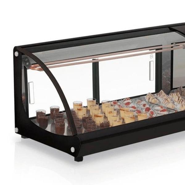 Imagem de Vitrine Refrigerada de Bancada GVRB-120 PR - Preta 1.20m  Temperatura +1 a +7C - Gelopar