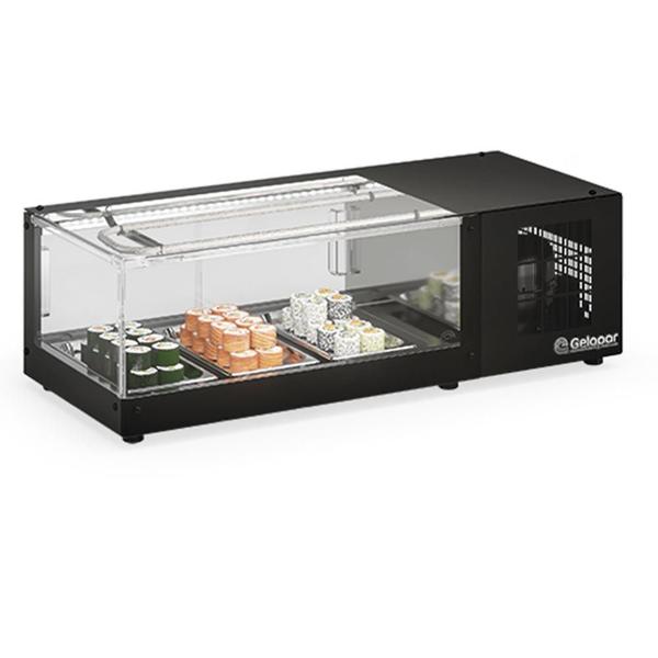 Imagem de Vitrine Refrigerada de Bancada GVRS-100 PR Gelopar - Preta 98cm Iluminação LED 0 a +7C