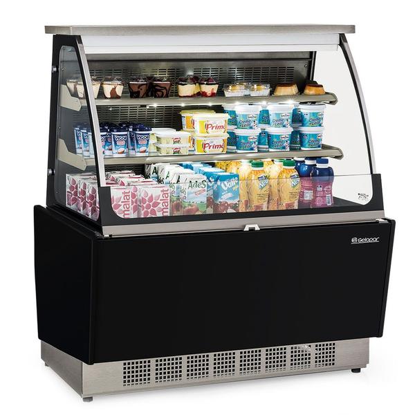 Imagem de Vitrine Refrigerada Dupla Função Auto Atendimento Prateleira GSRA-110 Linha Gourmet Elegance Super Vidro Curvo Gelopar