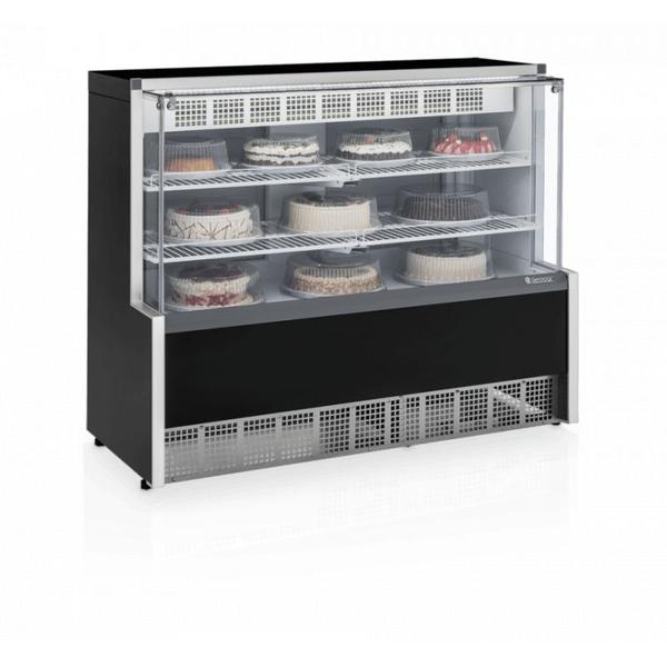 Imagem de Vitrine Refrigerada Dupla Função Gelopar 1,40m Preto Linha Aurora Gpea-140R Vidro Reto-220v