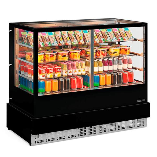 Imagem de Vitrine Refrigerada Dupla função Gourmet GGER-150 PR com vidros duplos Low-E e Led Perimetral - Gelopar