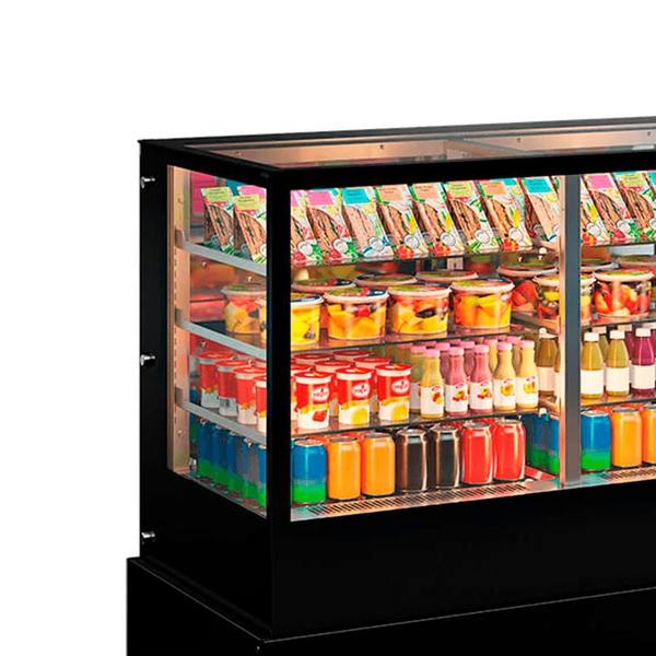 Imagem de Vitrine Refrigerada Dupla função Gourmet GGER-150 PR com vidros duplos Low-E e Led Perimetral - Gelopar