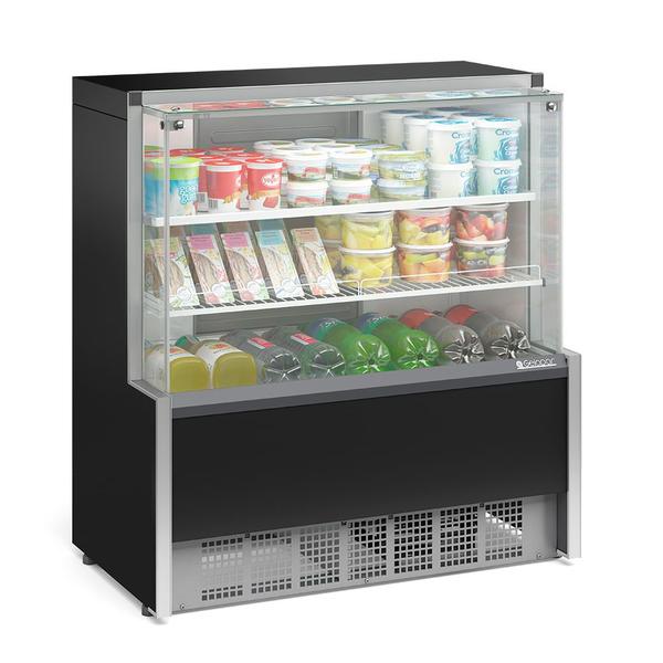 Imagem de Vitrine Refrigerada Universal 1 Placa Fria GPSA-110R PR Preta Linha Aurora Vidro Reto Gelopar