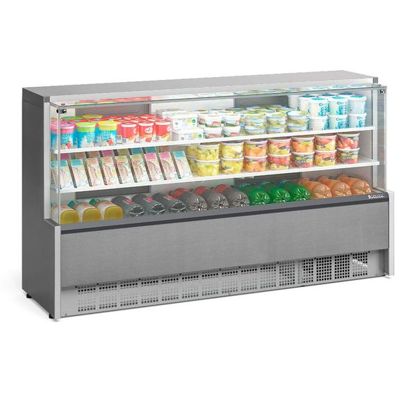 Imagem de Vitrine Refrigerada Universal 2 Placas Frias GPDA-205R TI TIpo Inox Linha Aurora Vidro Reto Gelopar