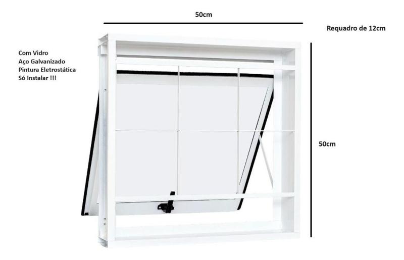 Imagem de Vitro 50x50x12 Aço Galvanizado Com Vidro Pintada 