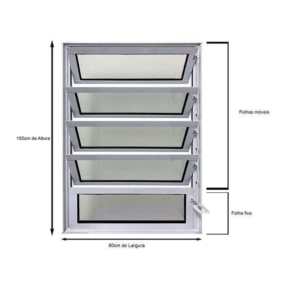 Imagem de Vitro Basculante 100x80 Branco Linha 25 Jade