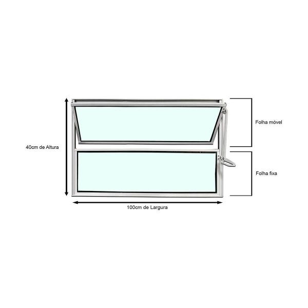 Vitro Basculante Branco 40 X 100 Vidro Liso - Brecorimo Imagem de Vitro Basculante Branco 40 X 100 Vidro Liso