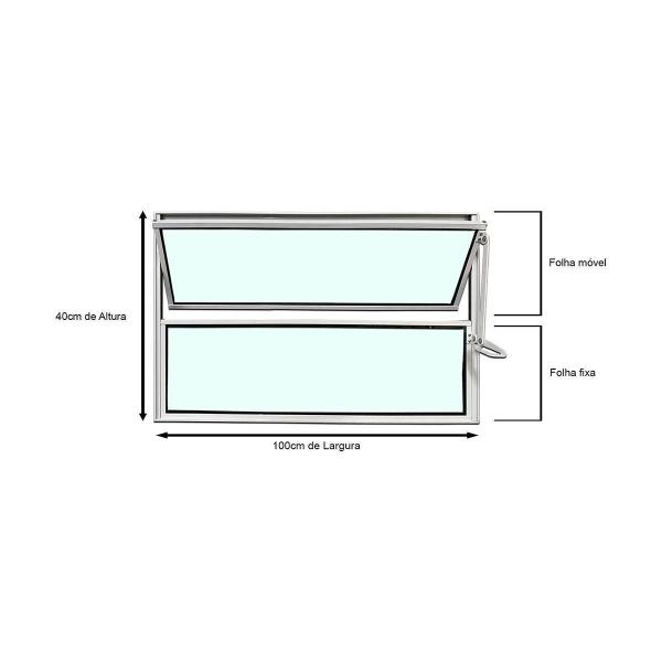 Imagem de Vitro Basculante Branco 40 X 100 Vidro Liso